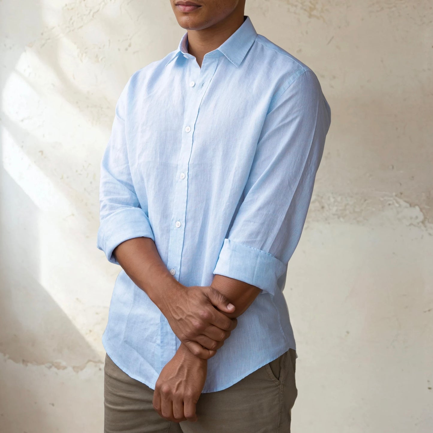 LINEN SHIRT - Sky blue