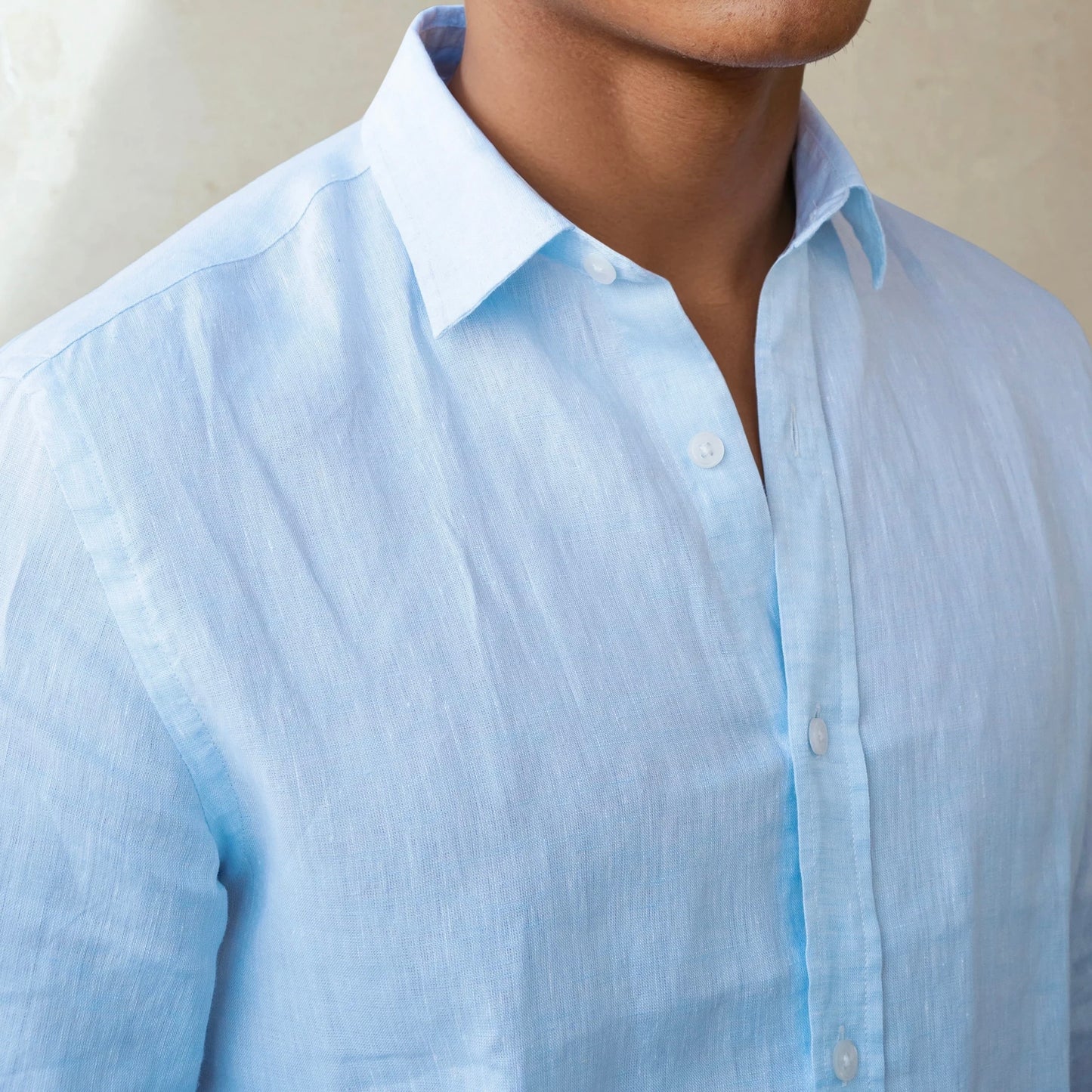 LINEN SHIRT - Sky blue