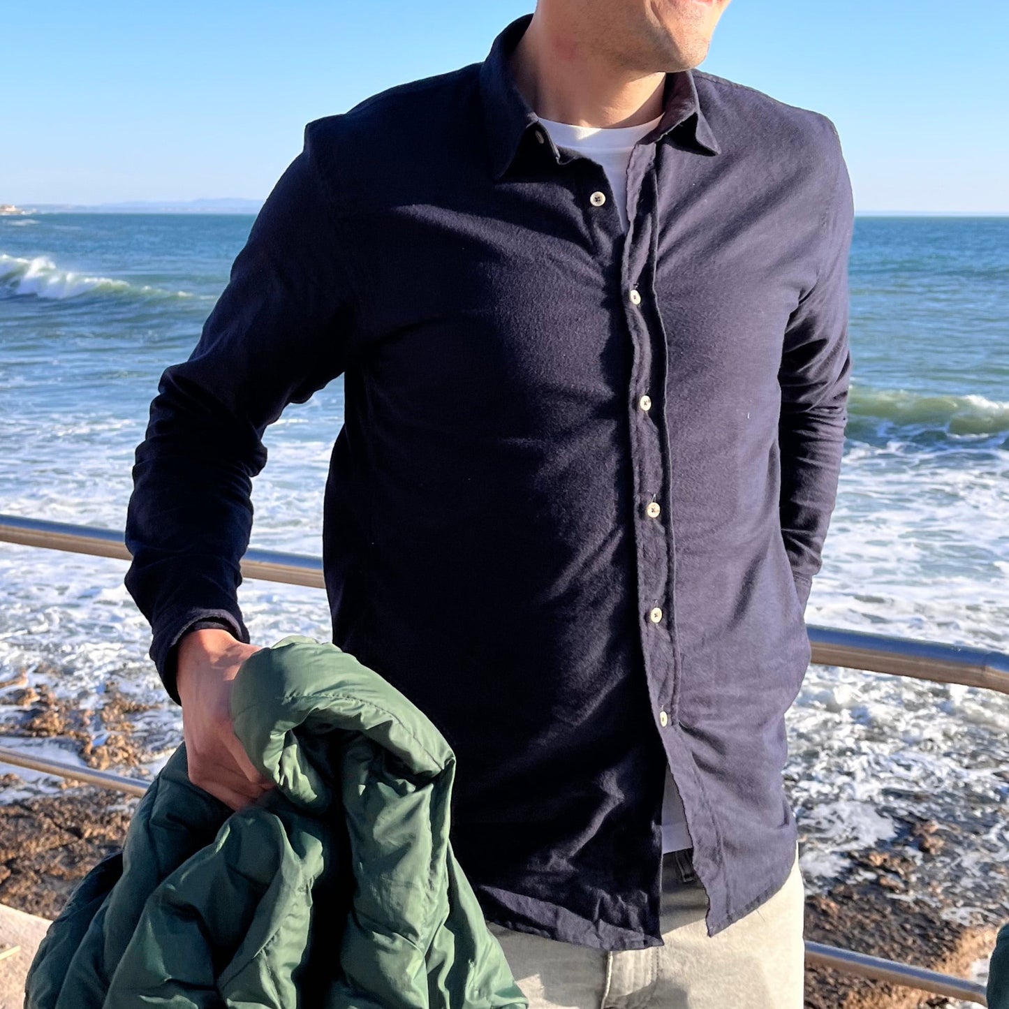 FLANNEL SHIRT - Navy blue