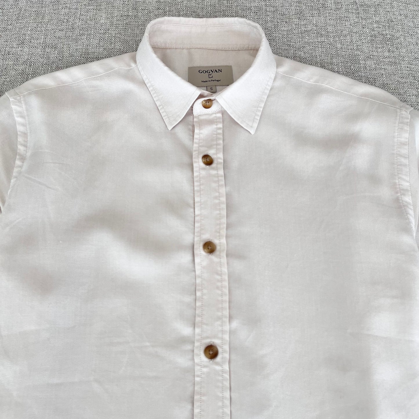 SHORT-SLEEVED TENCEL - Light beige