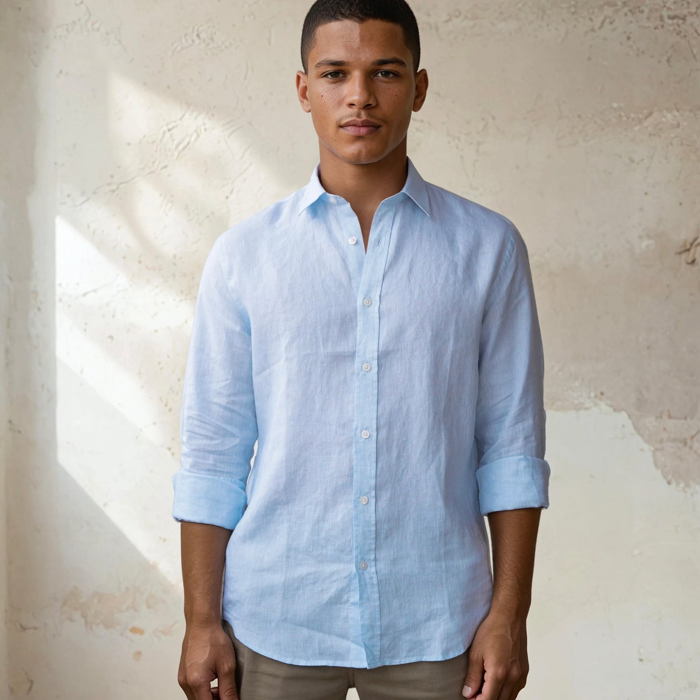 LINEN SHIRT - Sky blue