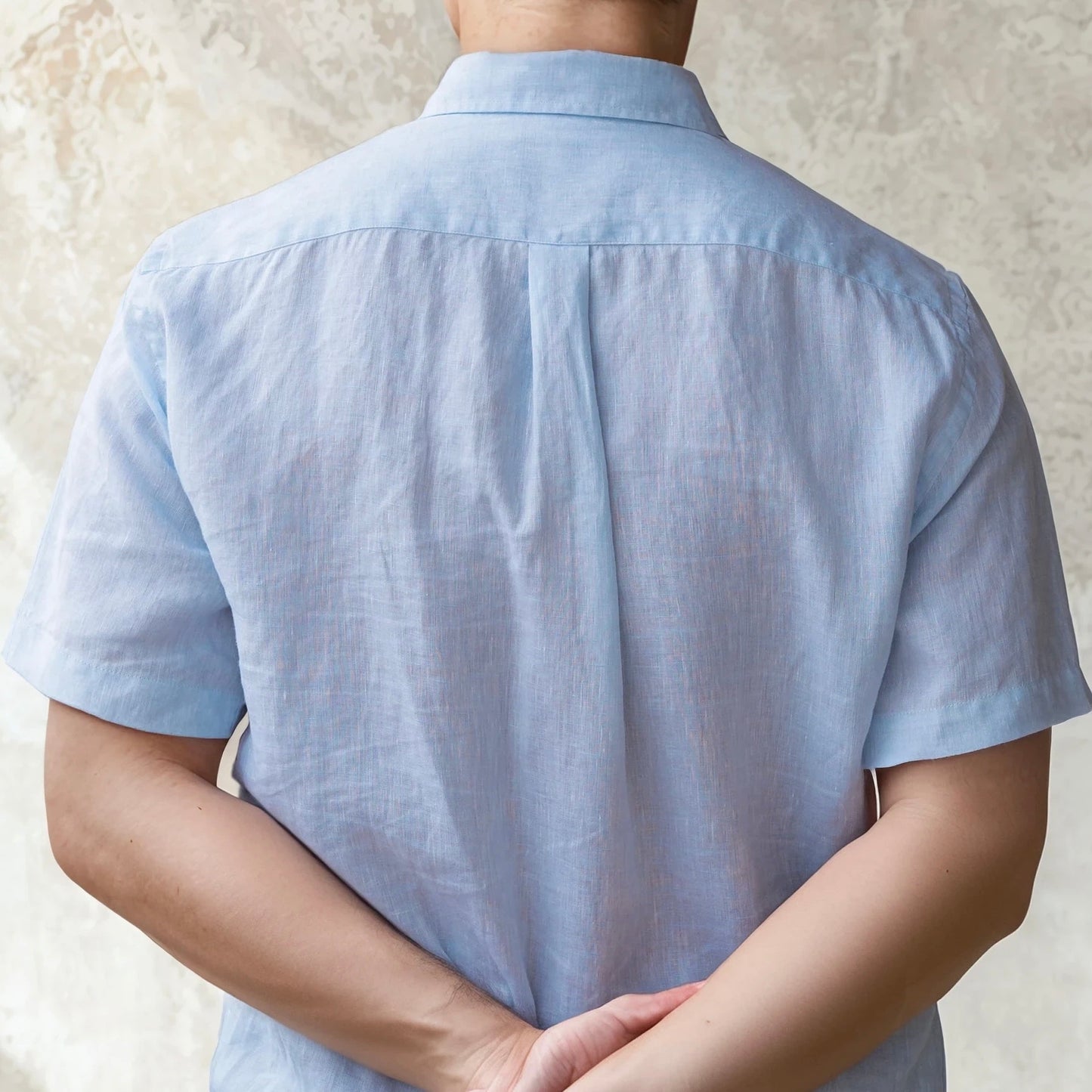 SHORT-SLEEVED LINEN - Sky blue