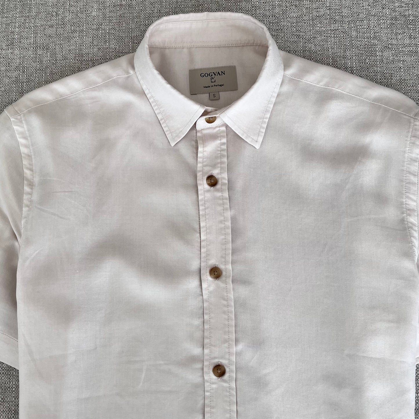 SHORT-SLEEVED TENCEL - Light beige
